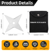 THROWFUN 6/12/18 Pack 9Cr17 Stainless steel- 3.93''(length) 0.1''(thick) , throwing knives set  Full-Tang Throwing Set, with Nylon Sheath for Competition and Recreation Silvery Cross Hollow Darts-FB-YF200